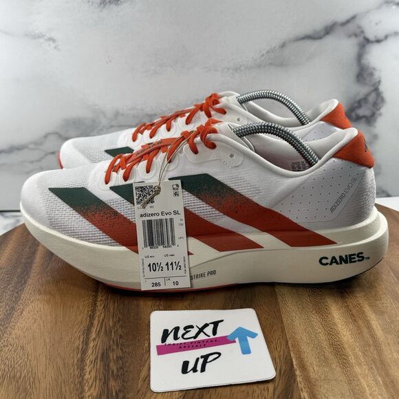 Men\'s 10.5-adidas Adizero EVO SL Miami Hurricanes Running Shoes JQ2148 nby main image 6